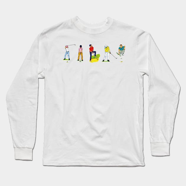 Golf players and golf shots Long Sleeve T-Shirt by dizzycat-biz